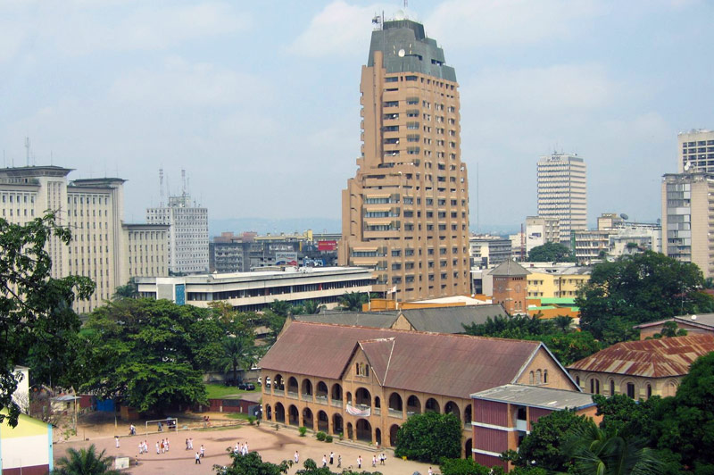 Het levendige centrum van Kinshasa