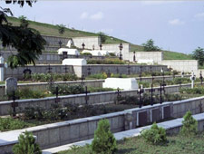 De begraafplaats 'Cimetière des Pioniers' in Kinshasa